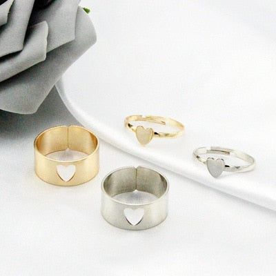 Silver Color Butterfly Rings For Women Men Lover Couple Ring Set Friendship