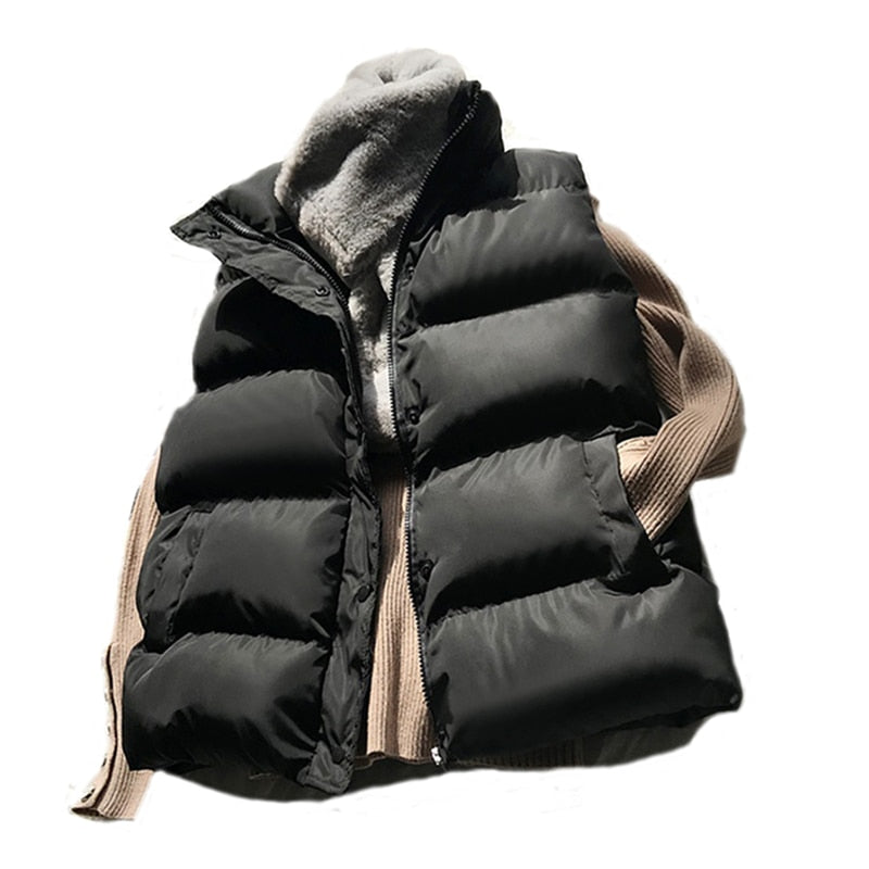 Winter Cotton Down Vest Women Loose Waistcoat Bodywarm Jacket