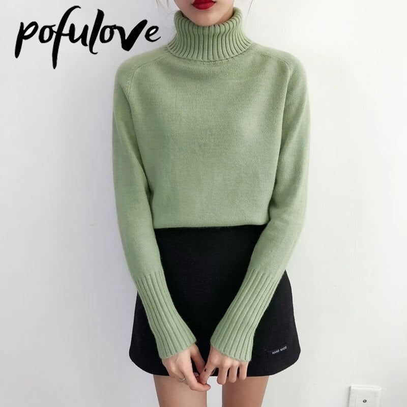 Women's Sweater Turtleneck Trending Sweater Fashion Top