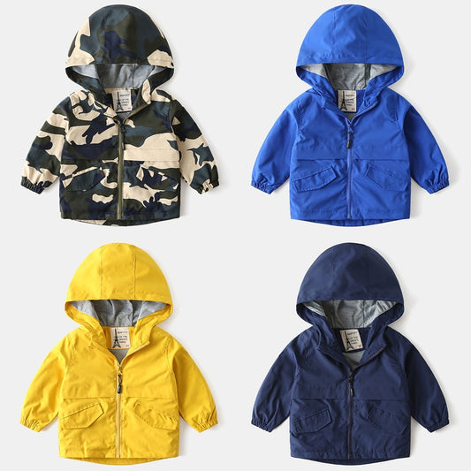Children Jackets Autumn Spring Kids Outerwear Coats Cute Solid Color Jackets
