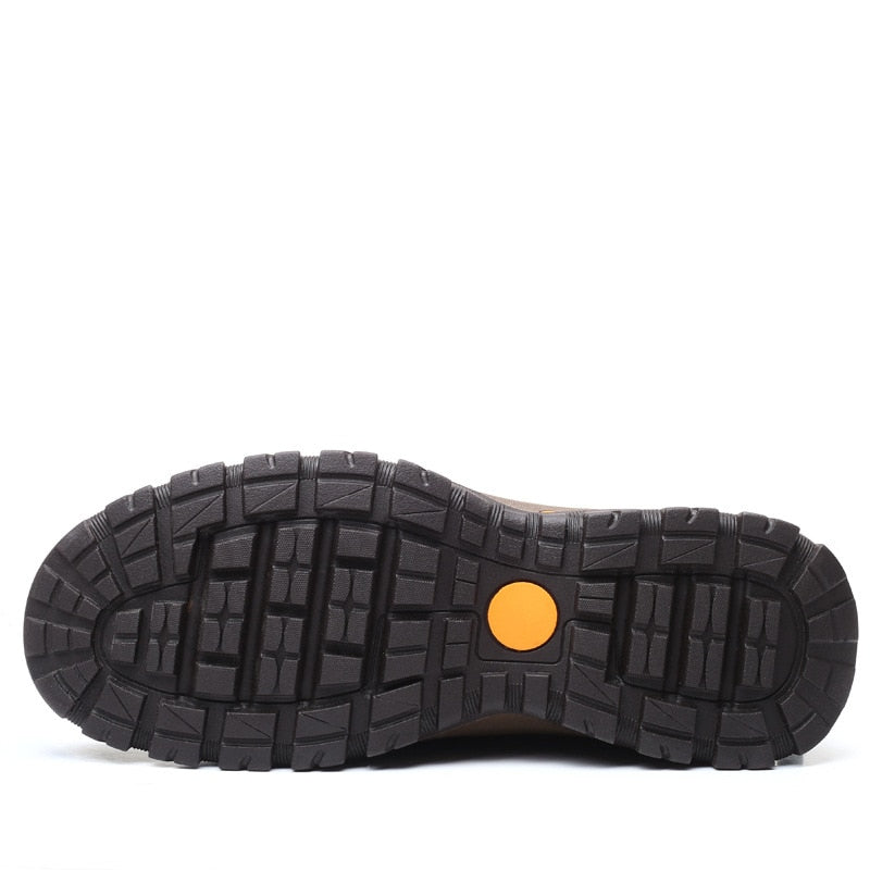 Men Leather Boots Wool Fur Thick Composite Sole Winter Shoes Men