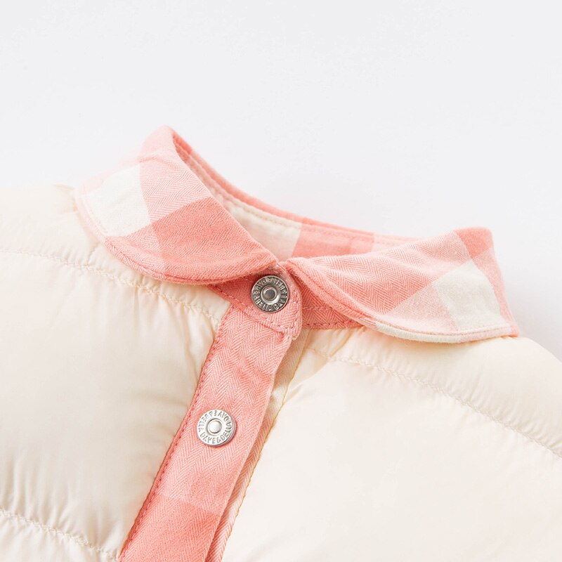 winter baby girls fashion plaid double-wear down coat children