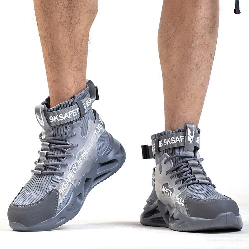 Men Safety Shoes Steel Toe Man Security Boots Anti-smashing Work Men Casual