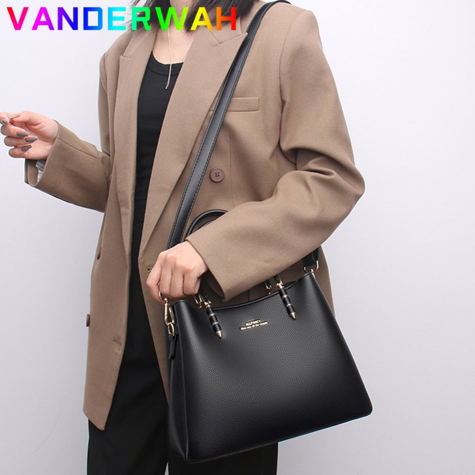 Vintage Women Handbags High Quality Leather Totes Bag Female Top