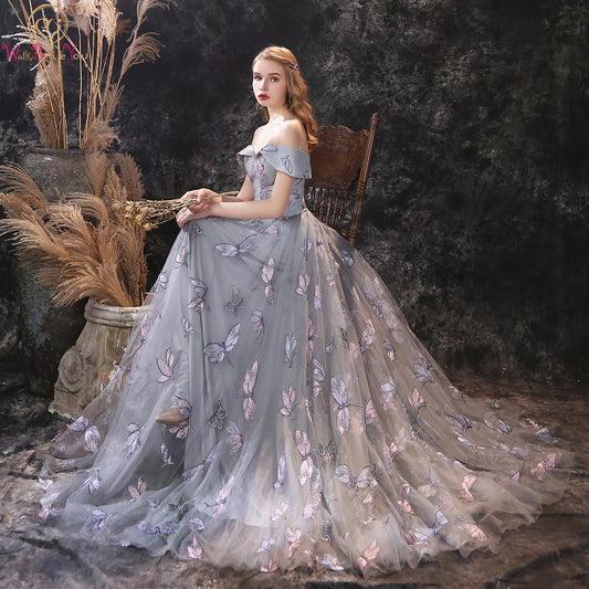 Homecoming Dresses: Prom Dresses Off Shoulder Long Floor Length Lace Sequined