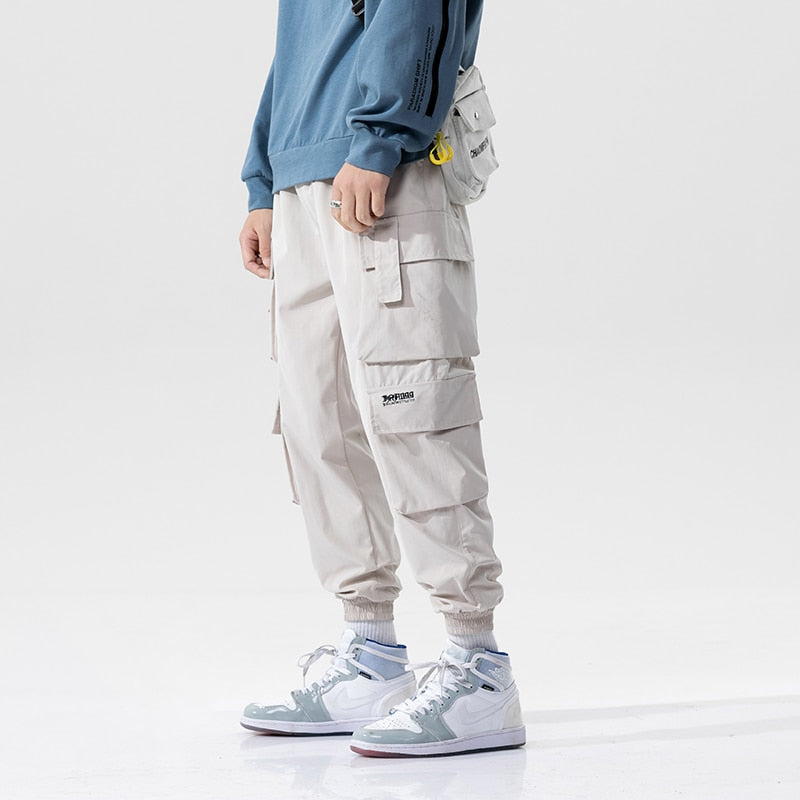 Streetwear Black Mens Harem Joggers Pants Men Cargo Pants Hip Hop