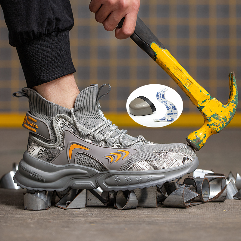 Male Work Boots Indestructible Safety Shoes Men Steel Toe