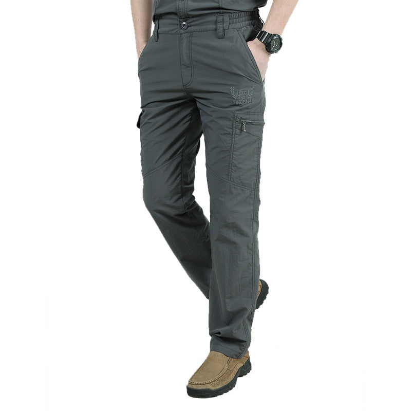 Men Military Style Cargo Pants Men Summer Waterproof Breathable