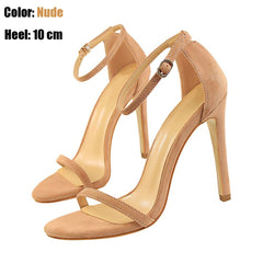 Charming Women Open Toe Ankle Strap Stiletto Heel Dress Sandals Elegant