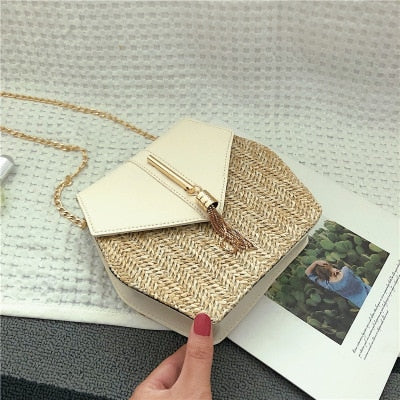 Small Straw Bucket Bags For Women Summer Crossbody Bags Lady Travel