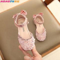 Children Princess Shoes Baby Girls Flat Bling Leather Sandals Fashion