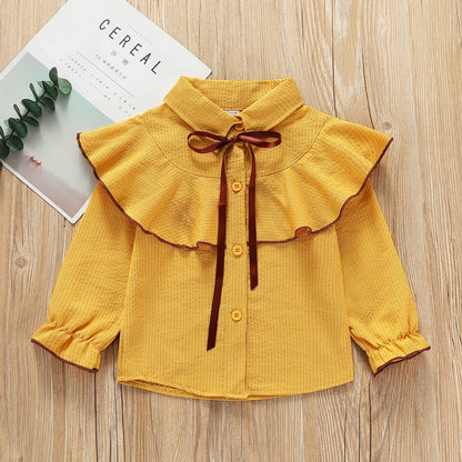 Cotton Blouse for Big Girls Striped Clothes Children Long Sleeve School Girl Shirt