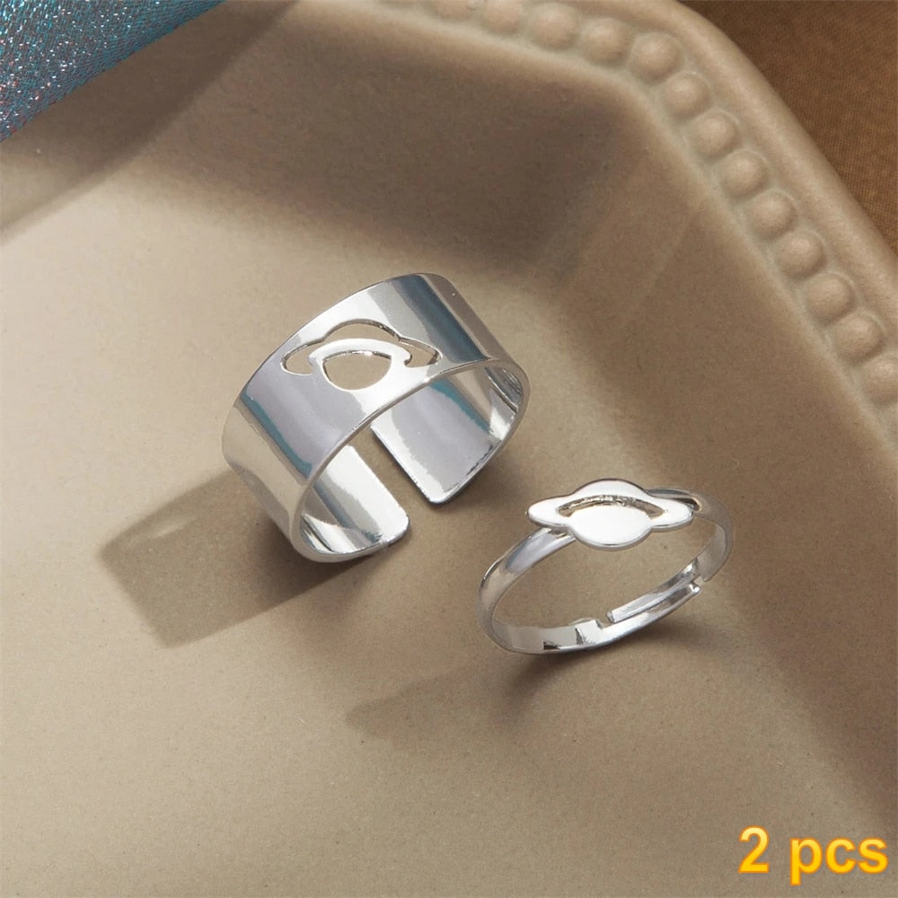 Trendy Gold Butterfly Rings For Women Men Lover Couple Rings Set