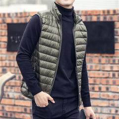 Fashion Brand Men Down Vest Coats Winter Casual Sleeveless