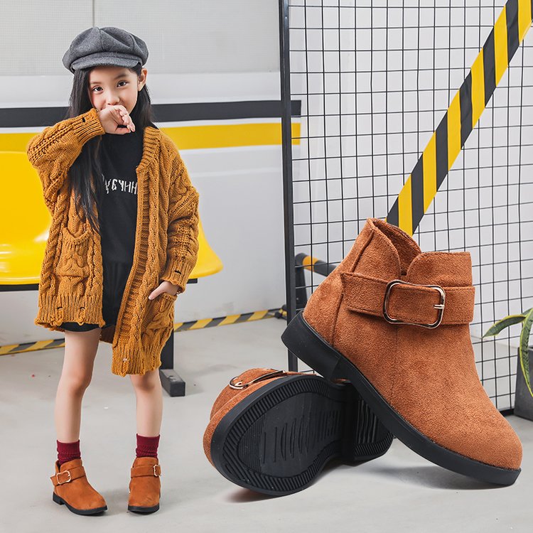 Winter Girls Winter Boots Classic Buckle Kids Ankle Boots Children Martin Boots