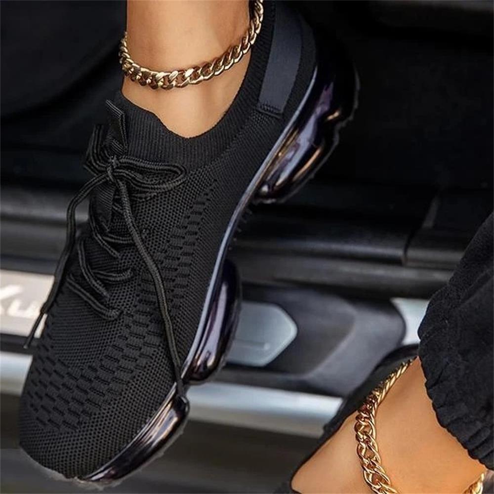 Women Sneakers Trends Autumn Stretch Fabric Ladies Breathable Cas