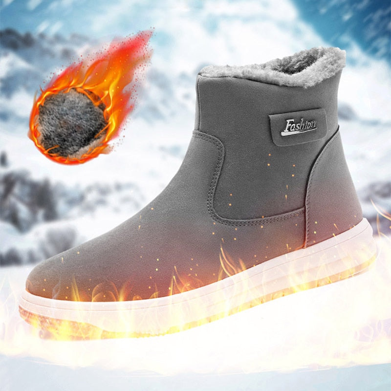 Winter Men Boots Plush Warm Snow Boots for Men Sneakers Fashion Ankle Man