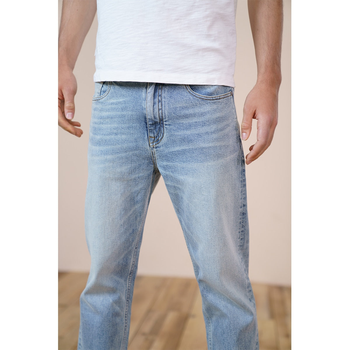 SIWMOOD Autumn Summer Environmental laser washed jeans