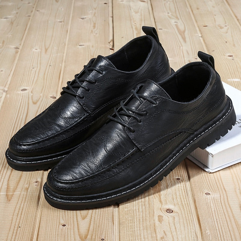 Men Quality Leather Shoes British Business lace up fashion