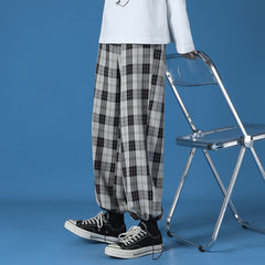 Wide Pants Casual Elastic Leg opening Ankle Length Pants Men
