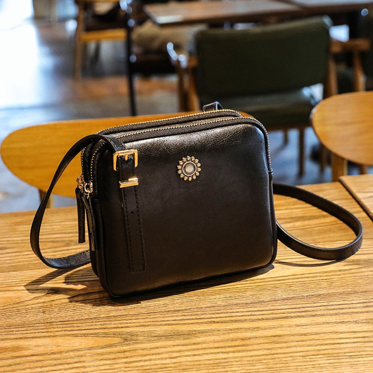 Vintage Style Shoulder Bag Simple Square Crossbody Bags For Women