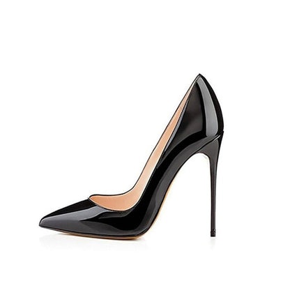 Classic Black High Heels Shoes Woman Pumps 12cm Tacones Pointed Toe