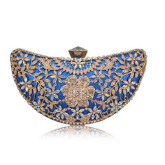 Chaliwini Classic Women Clutch Evening Bag Hollow Out Metal Wedding Sequined