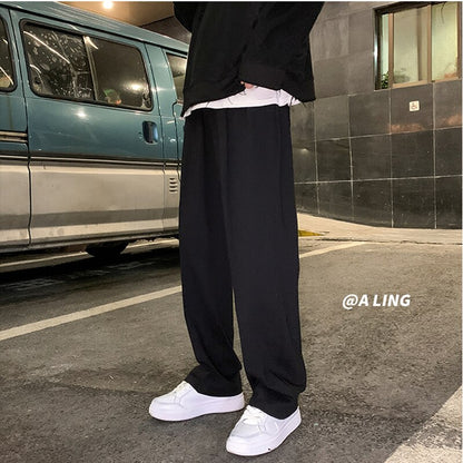 Sweatpants Men Straight Harem Pants Male Korean Man Loose Casual Pants