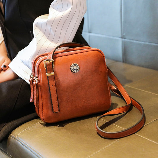 Vintage Style Shoulder Bag Simple Square Crossbody Bags For Women