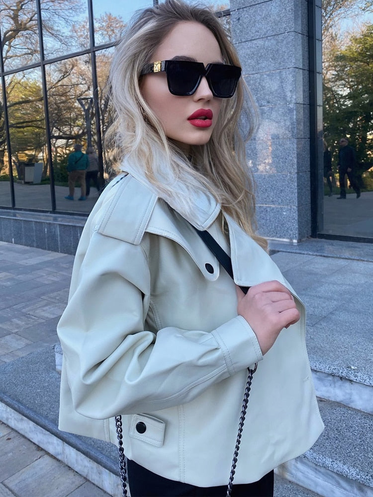 Winter Autumn Women's Leather Wallet Jacket