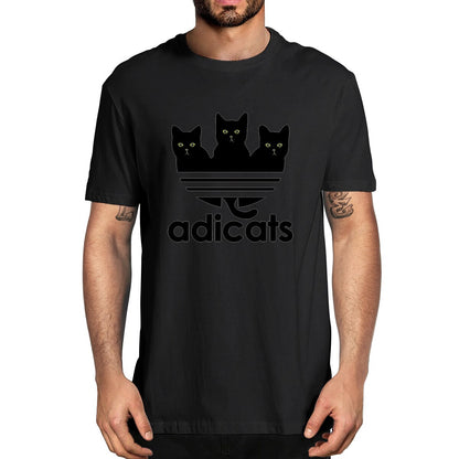 Kawaii Cartoon Funny Black Cat Lovers Graphic Summer Men Novelty T-Shirt