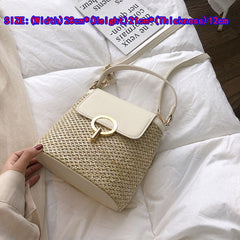 Small Straw Bucket Bags For Women Summer Crossbody Bags Lady Travel