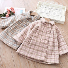 Girl Wool Coat Children Clothes Thick Baby Cotton-Padded