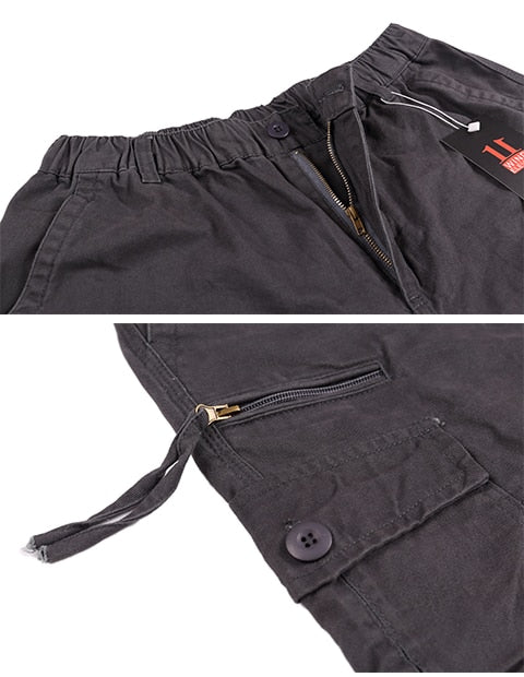 Men Multi-pocket Cargo Pants Zipper Pure Cotton Straight Leg Pants