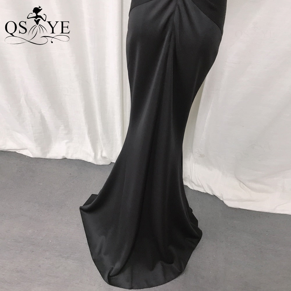 Homecoming Dresses: Long Prom Dress Fitted Elastic Ruched Evening Gown