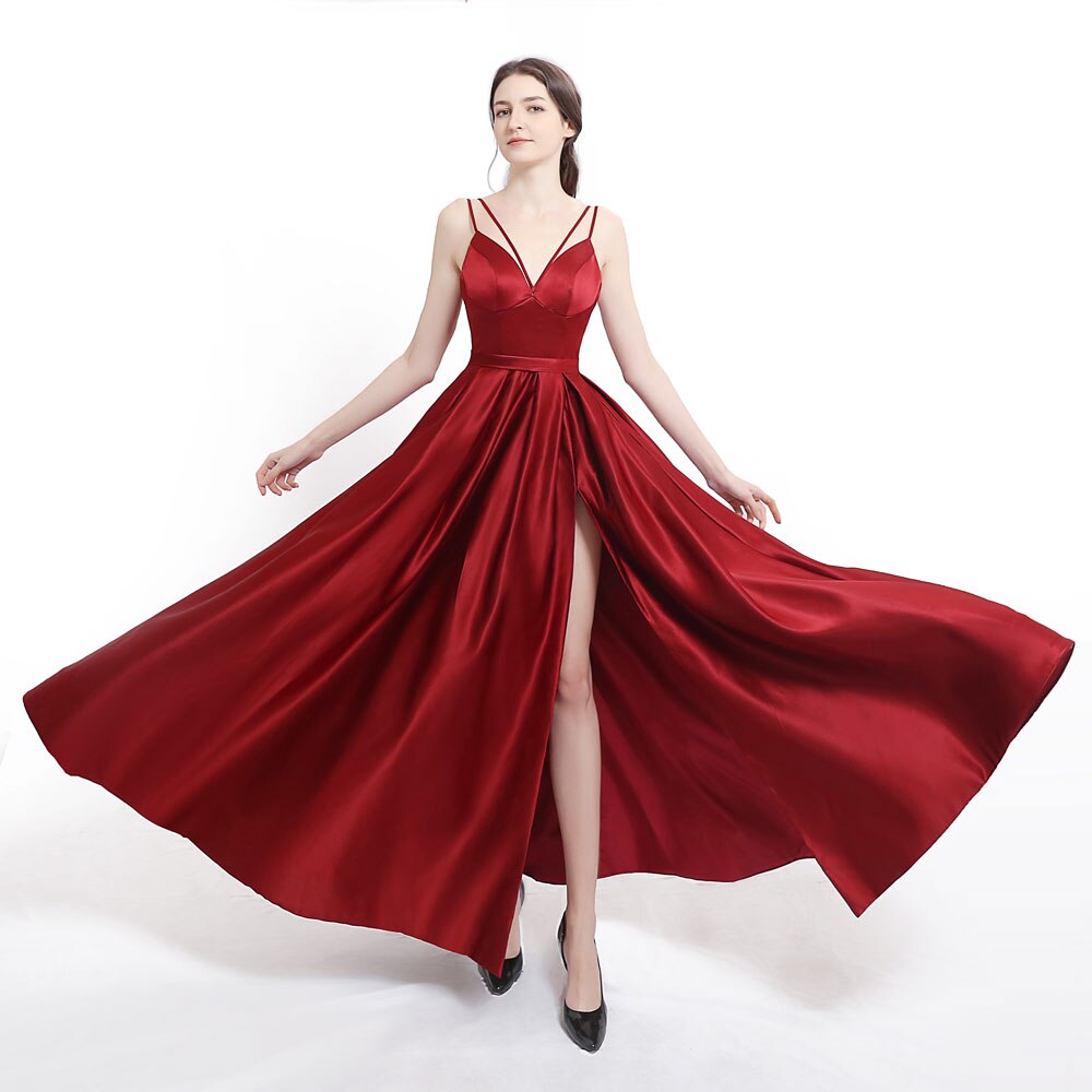 Homecoming Dresses: Prom Party Evening Dresses Side Slit Robe