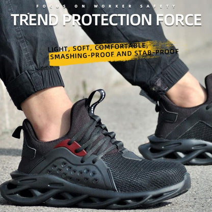 Men Outdoor Breathable Mesh Steel Toe Anti Smashing Safety Shoes Men