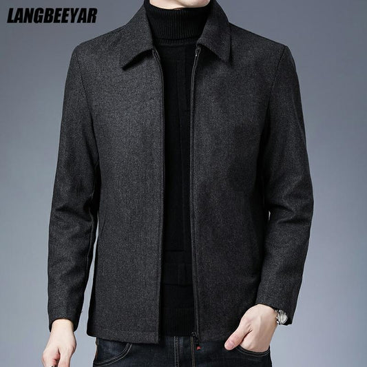 Casual Fashion Lapel Autumn Winter Mens Coat