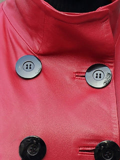 Nerazzurri Autumn Maxi skirted leather trench coat for women Long Sleeve