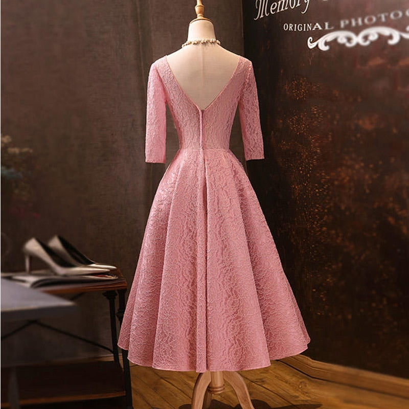 Homecoming Dresses: Prom Dresses Elegant Soybean Plus Size V-neck Half Sleeve