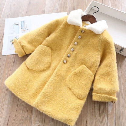 Children Woolen Coat Girl Long Woolen Coat Thick
