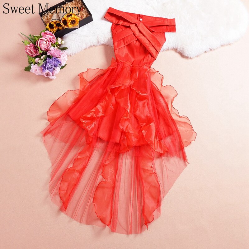 Homecoming Dresses: Blue Black White Red High Low Prom Dresses Princess