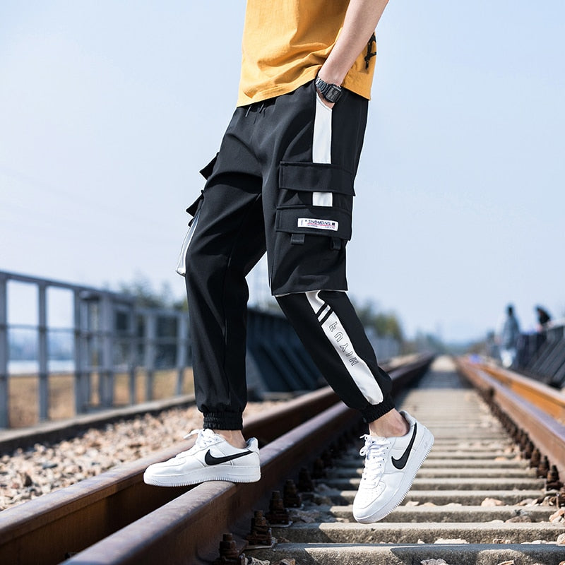 Streetwear Mens Hip Hop Jogging Pants Casual Men Trousers Big Size Loose