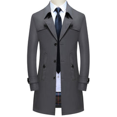 Thoshine Brand Spring Autumn Men Long Trench Coats Superior Quality