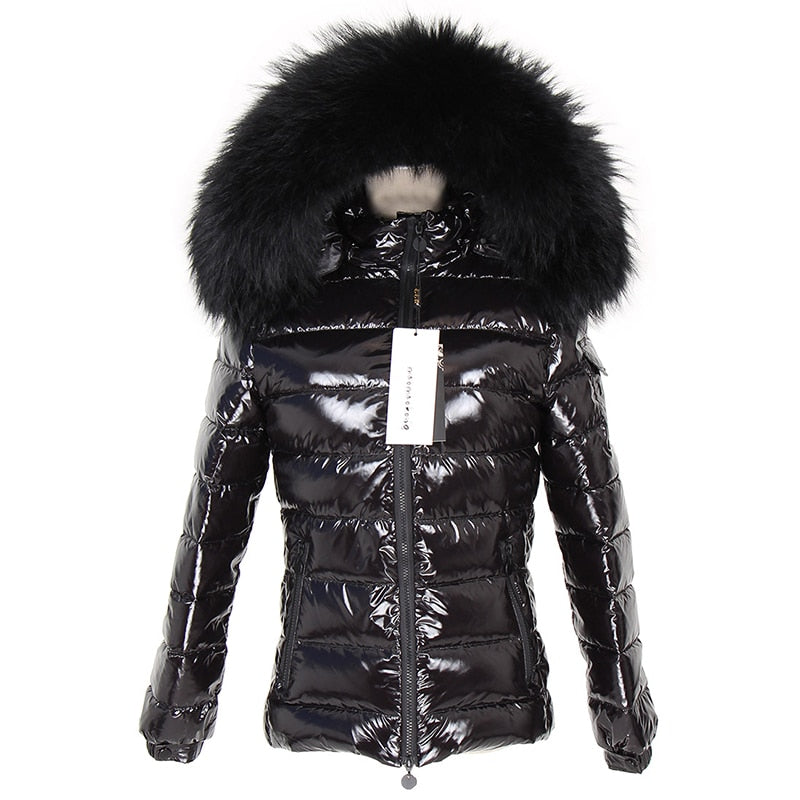Winter Jacket Women Real Fur Coat Parkas Duck Down Lining Coat