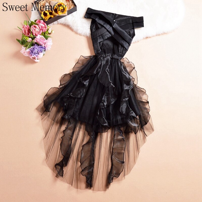 Homecoming Dresses: Blue Black White Red High Low Prom Dresses Princess