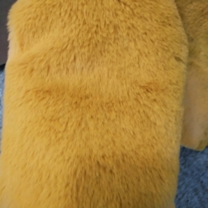 Winter Women High Quality Faux Rabbit Fur Coat Luxury Fur Coat Loose Lapel Over Coat