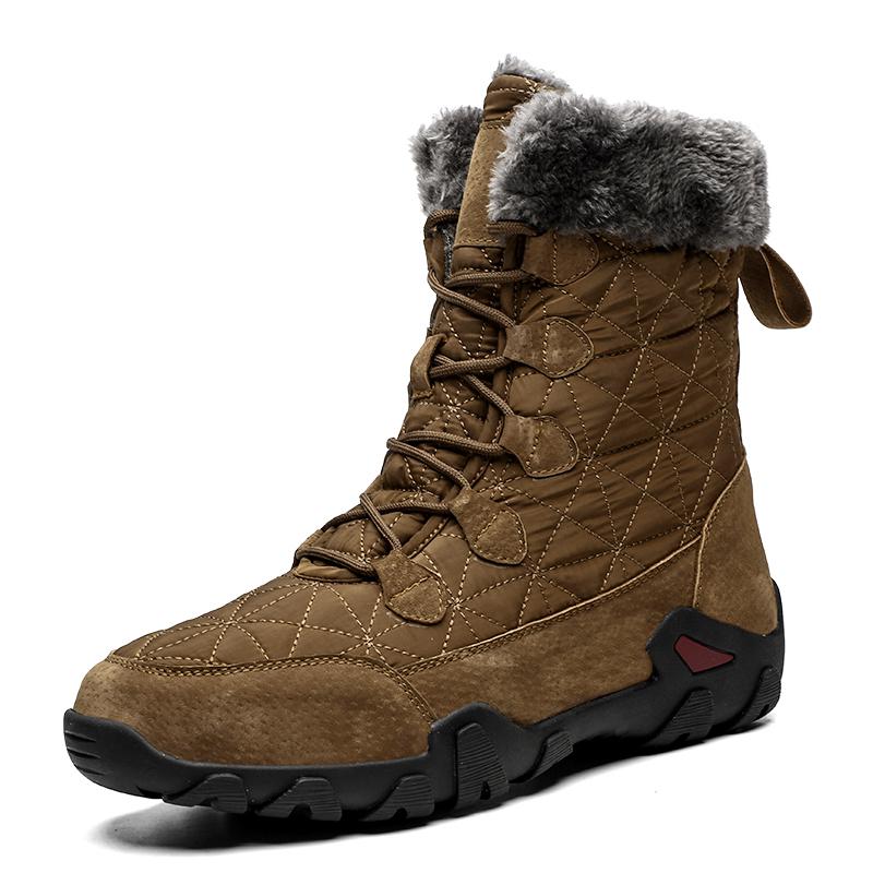Winter High Help Men Snow Boots Waterproof Man Boots Man Fur Thick Plush
