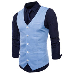 Casual Cotton Linen Mens Suit Vest Slim Fit Single Breasted Sleeveless Waistcoat