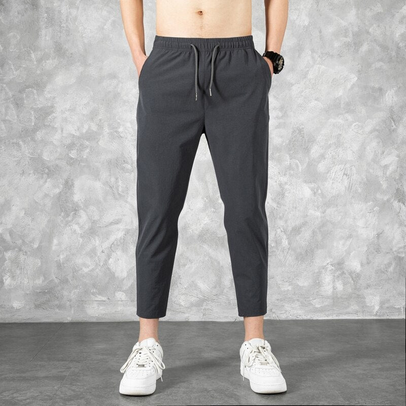 Korean Ice Silk Men Summer Thin Fashion Brand Loose And Versatile